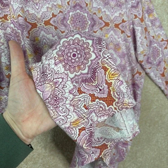 J. JILL Tunic Women's Large Tall Luxe Supima A-Line 3/4 Sleeve Medallion Boho - Picture 6 of 7